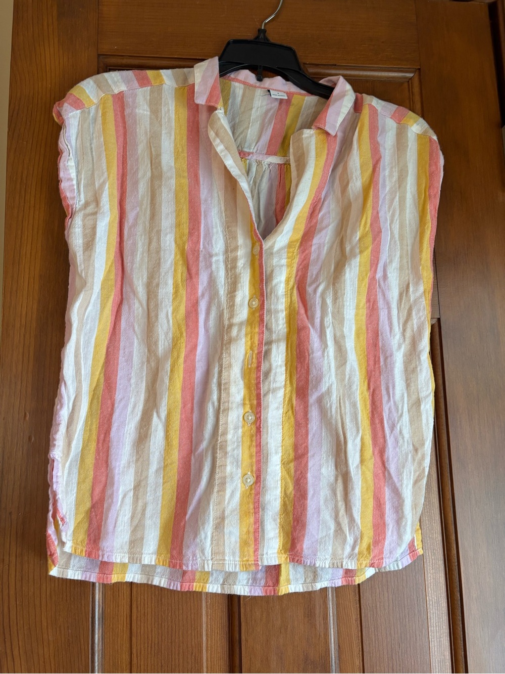 Old Navy Pink Yellow White Striped Lightweight Top